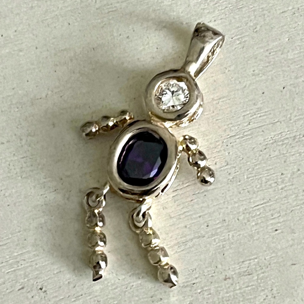 Cute Sterling February Boy Charm